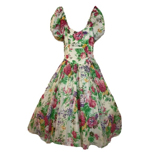 Cachet Dresses & Skirts - VTG Cachet Bari Protas Small Prom Dress Cupcake Full Southern Belle 80s does 50s